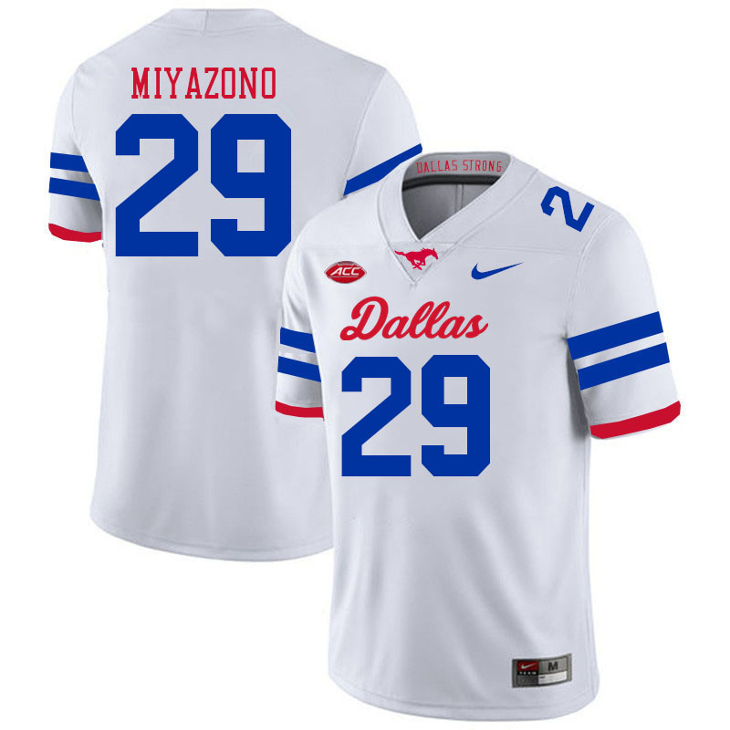 SMU Mustangs #29 Brandon Miyazono College Football Jerseys Stitched Sale-Alternate White